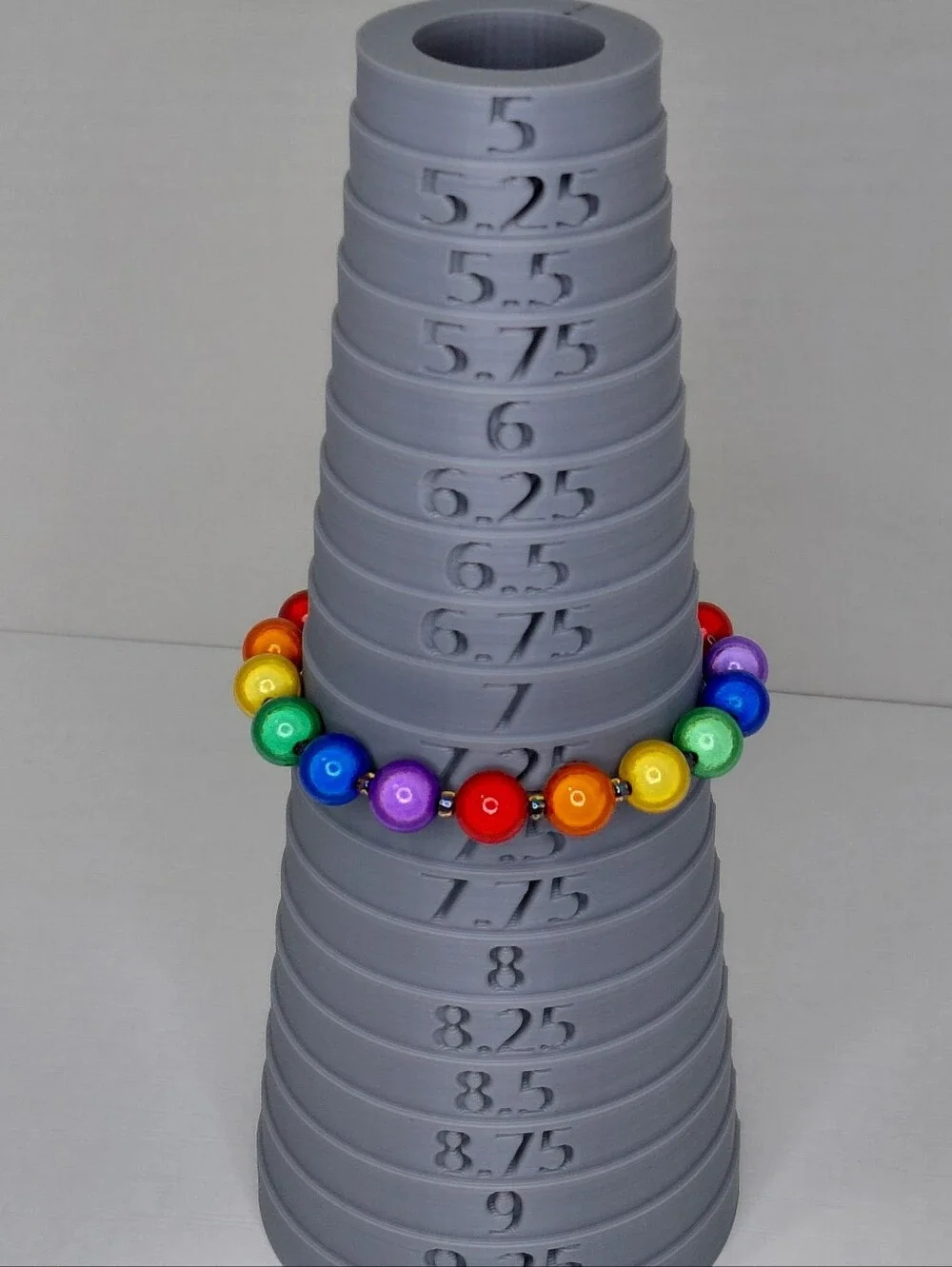 Hand Crafted Bright Rainbow Pearl Bead Stretch Bracelet 7.75 Inch
